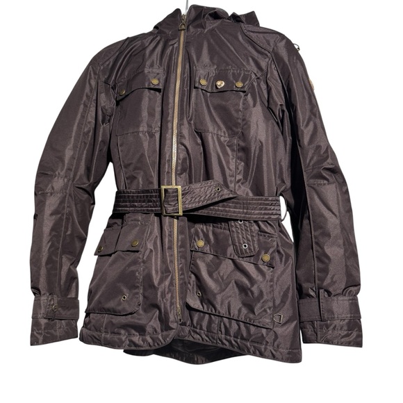 Ariat Jackets & Blazers - Women’s Ariat Belted Waterproof Jacket Brown Removable Hood Size Large
